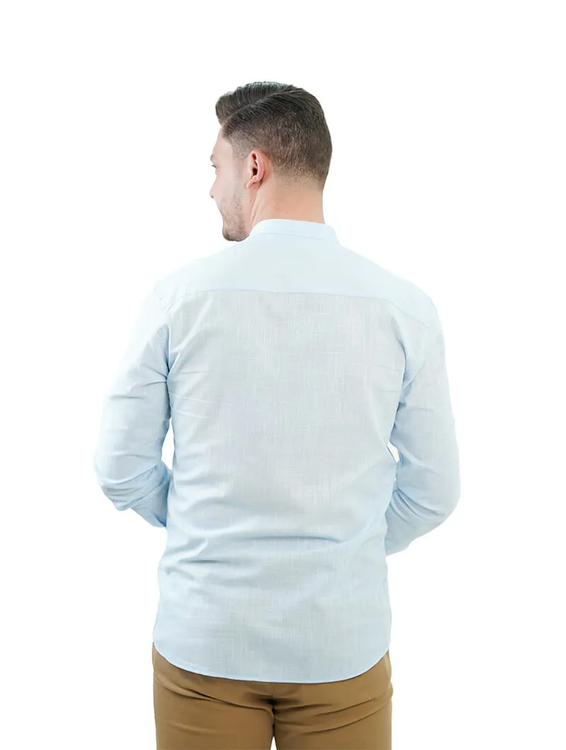 Chemise en lin col mao